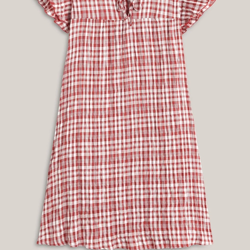 Bloomchic Red Plaid Midi Dress - Picture 3 of 4
